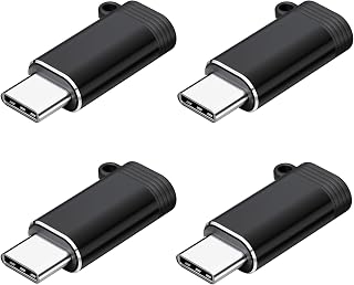 4 Pack Lightning to USB C Adapter, Apple Lightning Female to Type C Male Charging Converter, QC Charge Compatible with iPhone iPad Android -ONLY Charging & Data Transfer from Cellphone to Computer