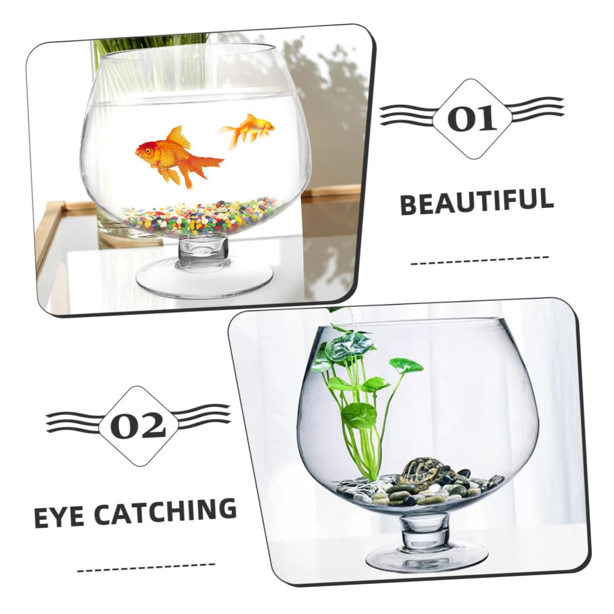 IMIKEYA Aquarium en Verre Petit Aquarium De Bureau Vase Peu Encombrant Décoratif pour La Maison
