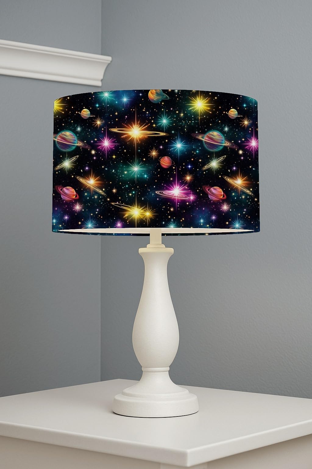 Celestial Radiance Voyage lightshade – 30 x 21cm Table Drum Shade | 8DB895