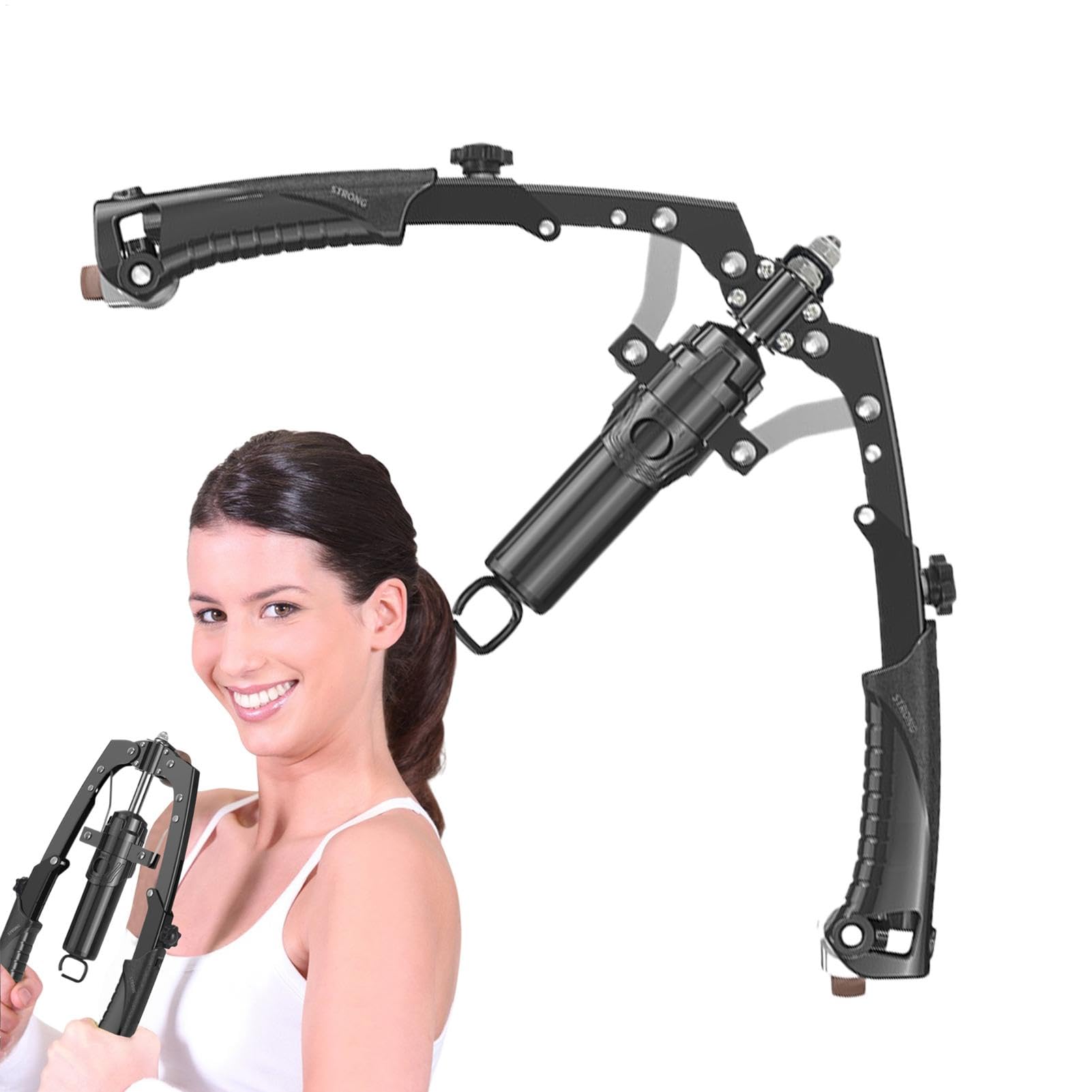 Wrist Strengthener, siłownia tylny ekspander, regulowany opór hydrauliczny, ekspander brzuszny koło do brzucha, wzór Sturdy 21,26 x 11,22 , do treningu pełnego ciała