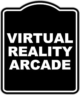 VIRTUAL REALITY ARCADE BLACK Minimalist Aluminum Composite Sign 8.5 x 10 inches