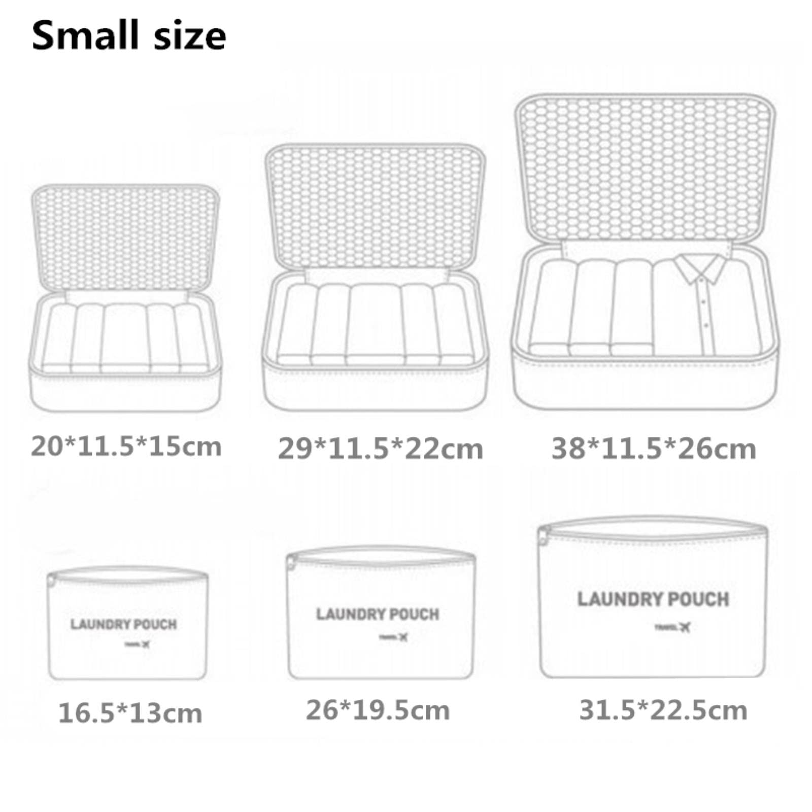 6 szt. Organizator podróży torby do przechowywania zestaw do pakowania walizek etui do przechowywania przenośny organizer do bagażu ubrania Tidy Pouch-Stripe