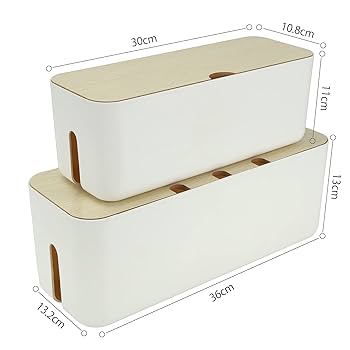 Amazon.co.jp: ケーブルボックス ホワイト 2個セット コンセント