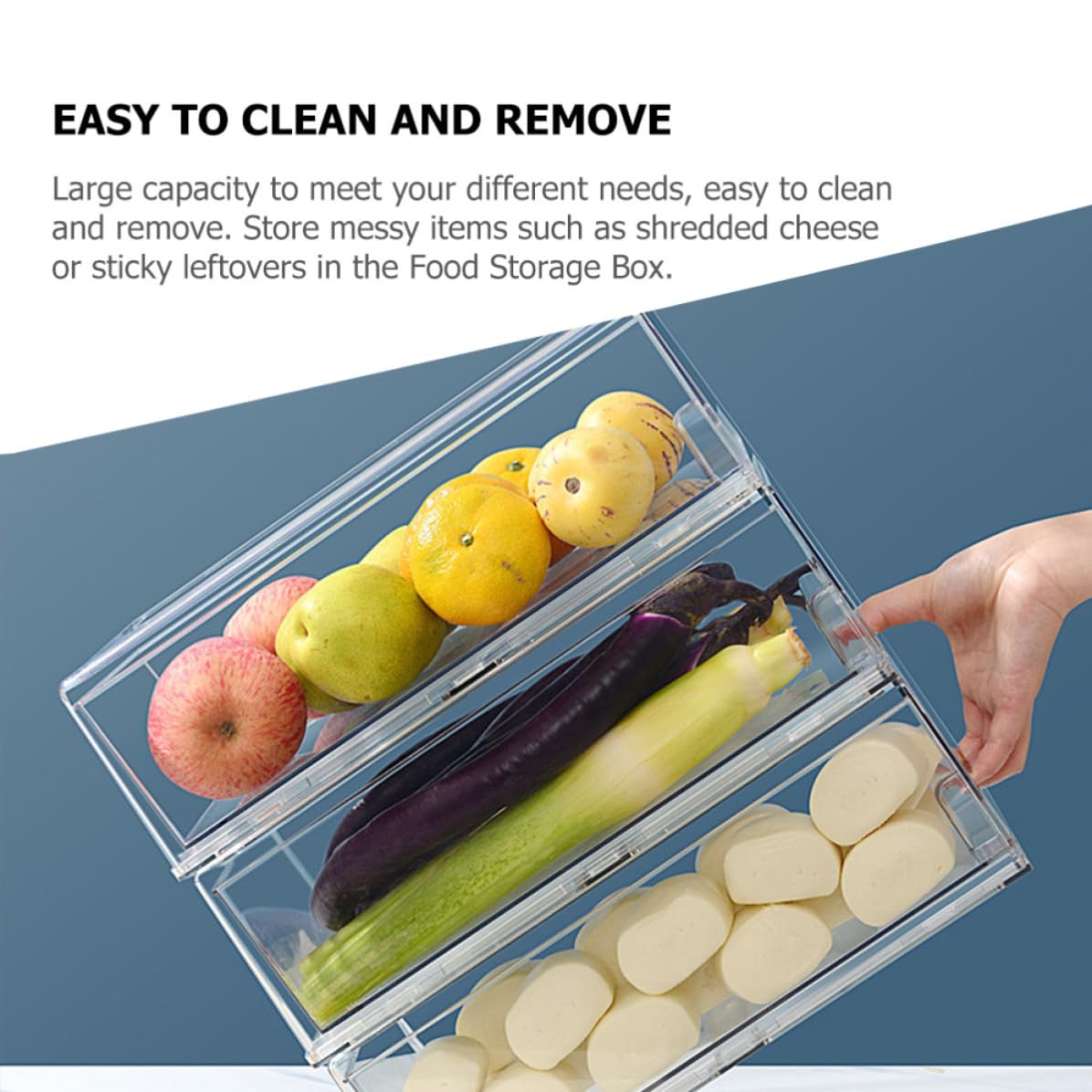 BESTOYARD Caja Organizadora Fácil de Limpiar Gran Capacidad para Refrigerador de Pet y Mantiene Frutas y Verduras en Armarios de Cocina