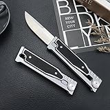 Klappmesser, Edc Messer, Klinge Aus D2-Stahl, Griff Aus T6-Aluminium Mit G10-Einlage, Unisex, Geeignet füR Camping, Wandern, TäGliches Tragen (A)