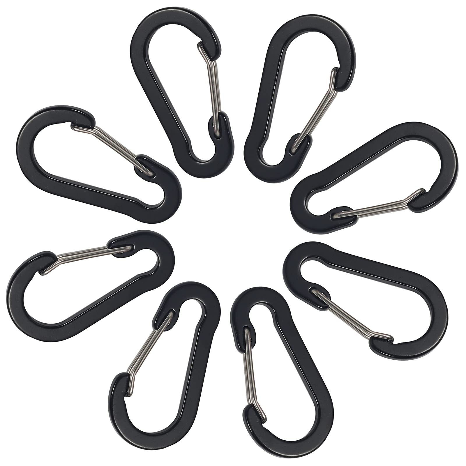 Lot De 5 Mousquetons Porte-clés En Acier Inoxydable - Pour Clés, Sac à Dos, Camping, Pratique