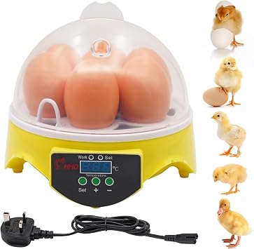 Egg Incubator, LED Digital Screen Poultry Hatcher, Automatic Turning, Intelligent Digital Temperature Control UK Plug