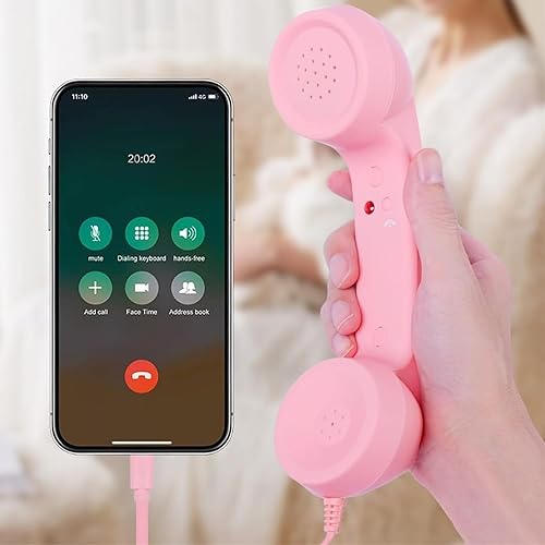 Miniatura 3 de Retro Phone Handset for iPhone, Vintage Landline Style Wired Telephone Receiver, Ideal for Mobile Calls, Video Conferences, and Meetings (Bluetooth,
