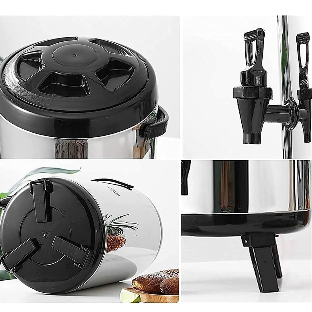 Isolierter Getränkespender mit Wasserhahn, Edelstahl-Getränkespender für Wasser, Kaffee, Tee, Saft, Milch, 8 l