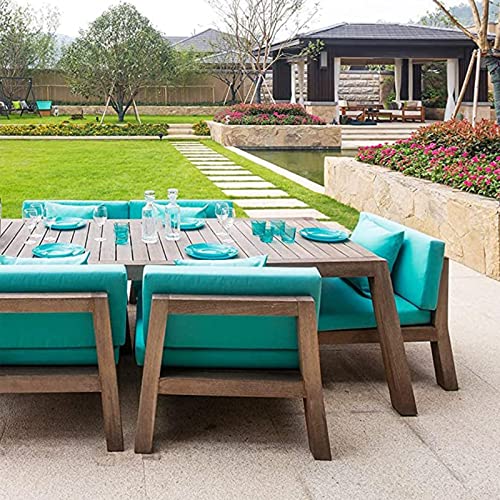 Idee-Home Patio Cushion Covers Replacement, Outdoor Cushion Slipcovers, Waterproof Chair Seat Cover For Sofa Couch Furniture Outside Zipper Design, 6 Set 22 Inchx 24 Inch Peacock Blue #TOP7