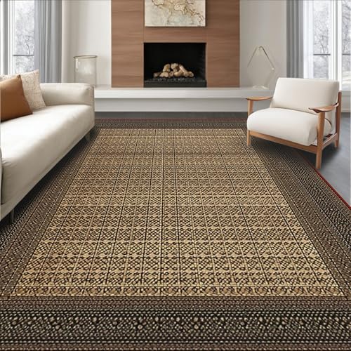 ODIKA Flatwoven High Traffic Area Rug 3x5, Rustic Warm Earth