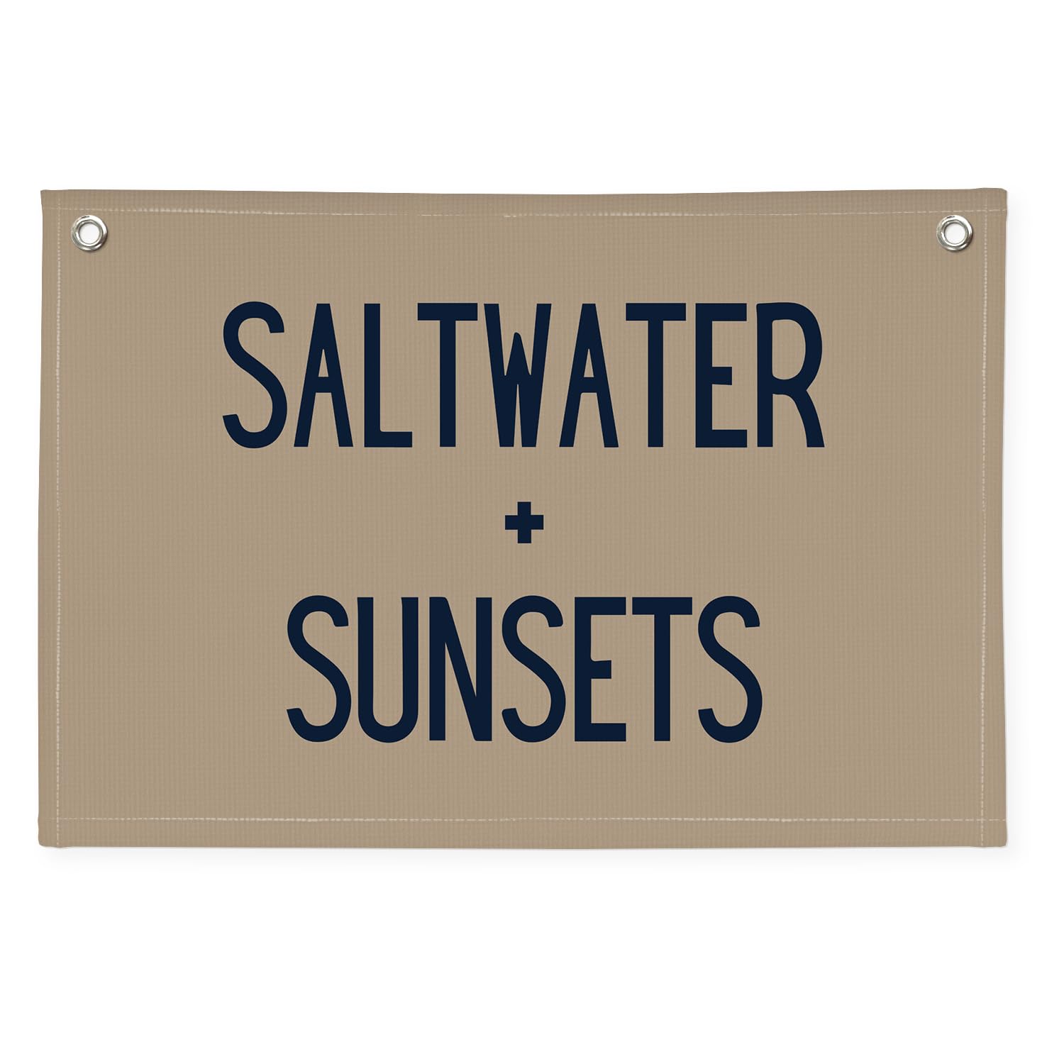 Beach Room Decor Banner, Boho Coastal Saltwater Sunsets Wall Art Linen Canvas Banner Flag for Aesthetic Room Decor, Playroom Nursery Surf Decor,Housewarming Gift, Beach Gifts boyroom