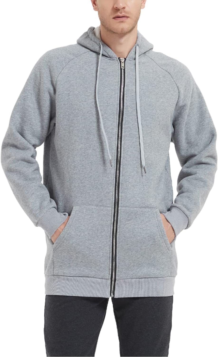 Tall Mens Fleece Hoodies Heavyweight Full Zip Extra Long Pullover Sweatshirts for Tall Men Women