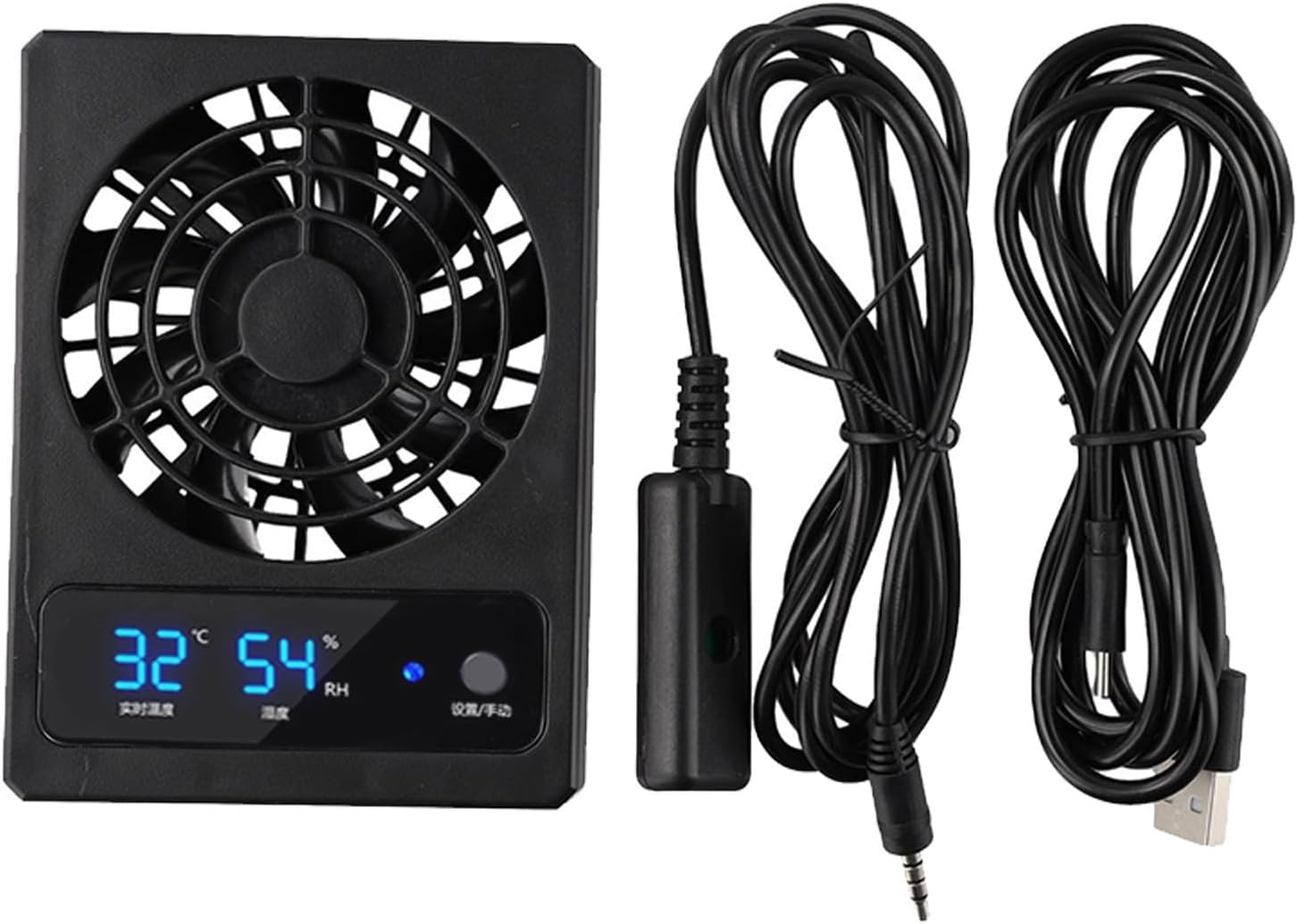 Ventilation Fan for Reptile Enclosure, Adjustable Speed Dehumidifier for Rainforest Terrarium Vivarium, USB interface ventilation and cooling fan(Celsius)