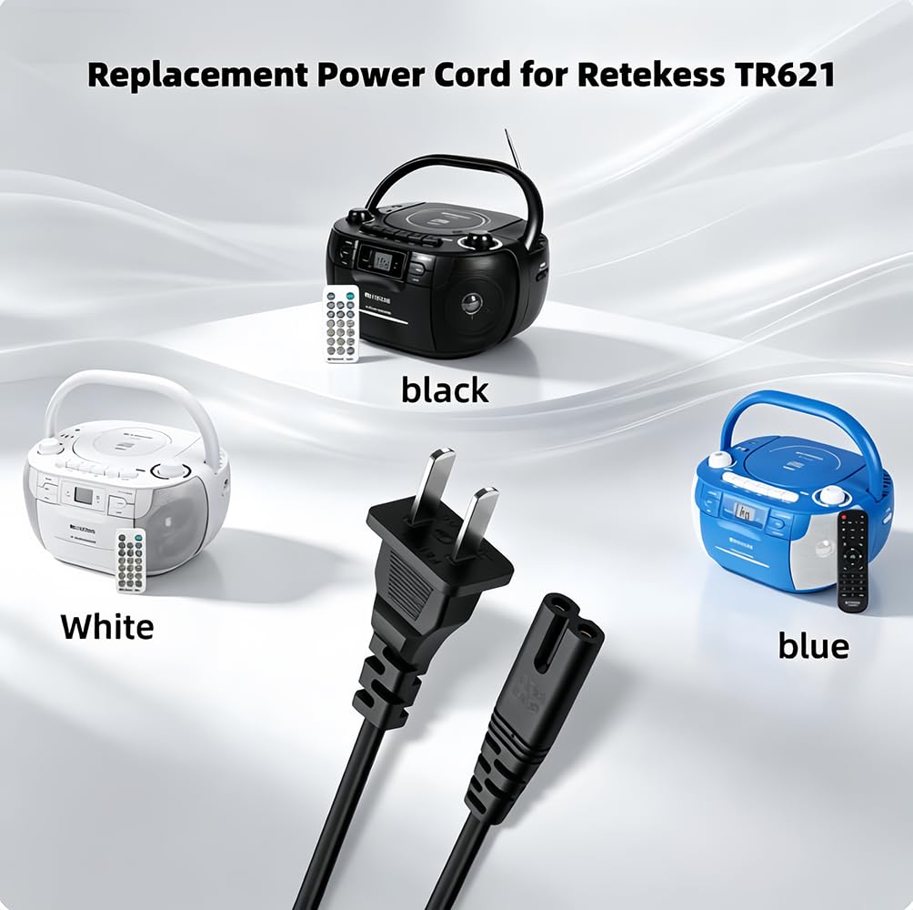 Cable de alimentación para impresora de 6.6 pies, color negro, repuesto para HP OfficeJet Pro 8035 8210 8216 8600 8610 8615 8616 8620 8625 8630 8640 8660 8710 8720 8730 8740 , 2 puntas Cable de
