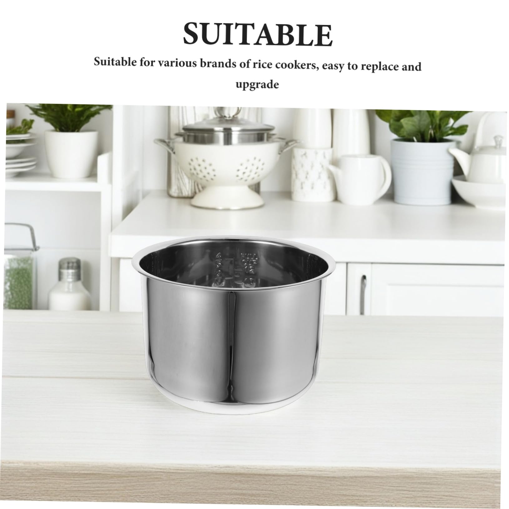 Alipis Recambio de Olla de Arroz de Acero Inoxidable para Arrocera, Accesorio para Hacer Arroz, Forro Interior 6 L, Repuesto