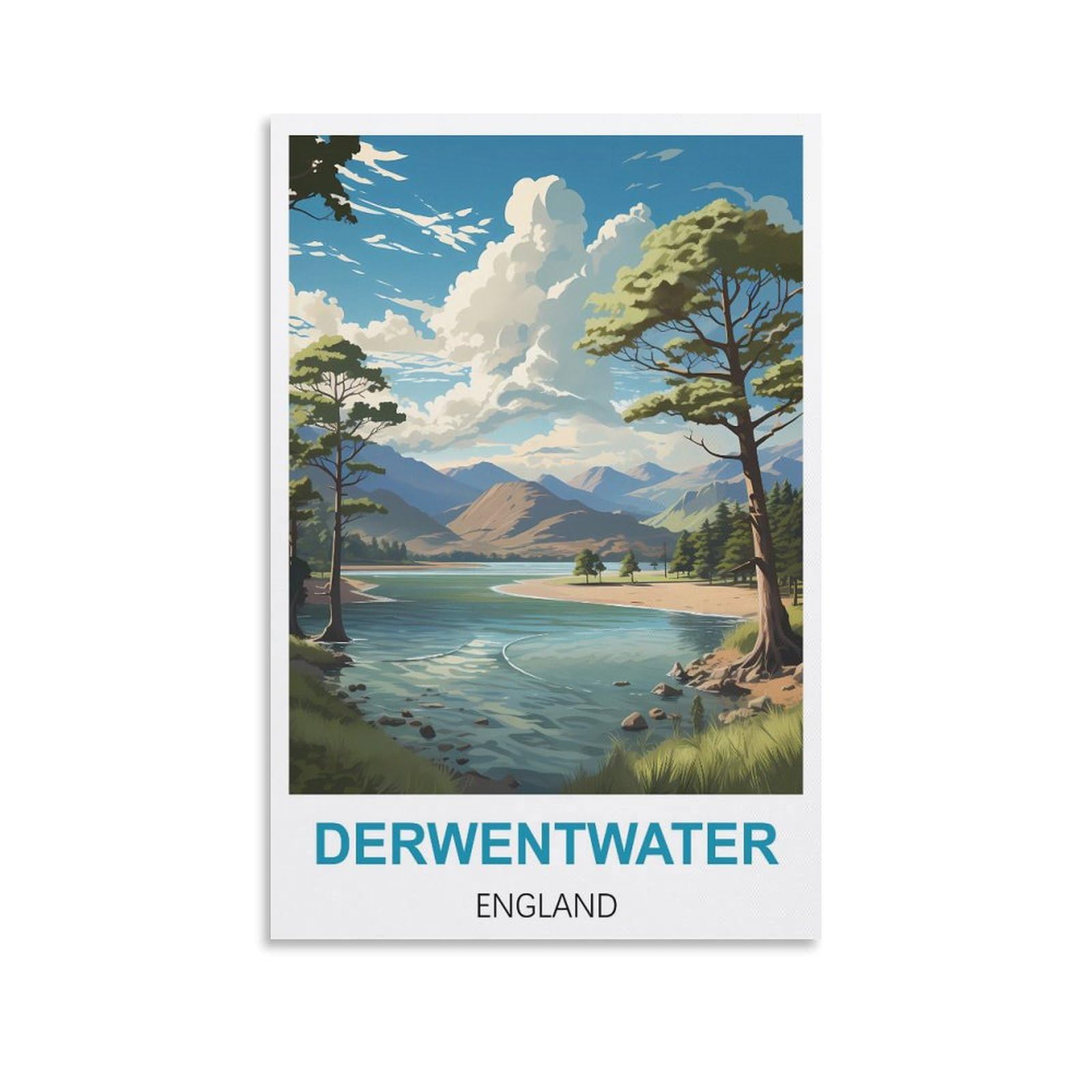 Metal Tin Sign,Derwentwater Englands,Vintage Bar Club Cave Home Kitchen Rustic Wall Art Decor Funny Sign 15x30cm