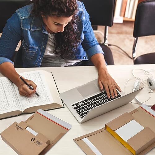 Blasetti Buchversandbox - Book Box M aus brauner Mikrowellenpappe, Packung mit 20 Stück, Ideal zum Versenden von Büchern im B5-Format, Innere Abmessungen 27X18,5X7 cm