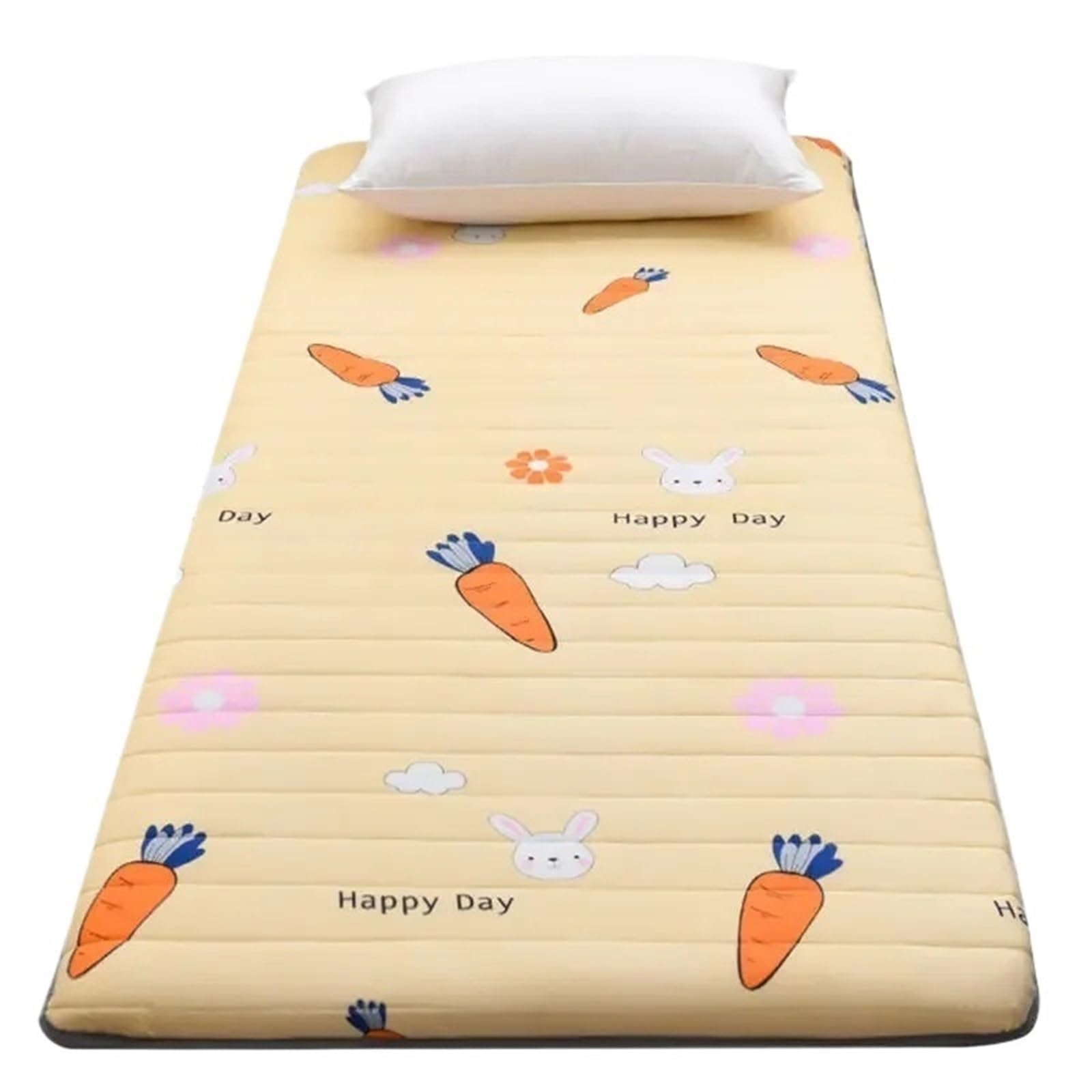 QAUUCP Student Single Dormitory Soft Mattress Household Sponge Mat Folding Floor Sleeping Mattress Tatami Rental Bedding Floor Mattress(Yellow,80x190cm)
