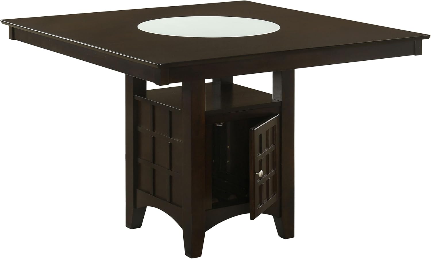 Cappuccino Wood Counter Height Dining Table with Storage