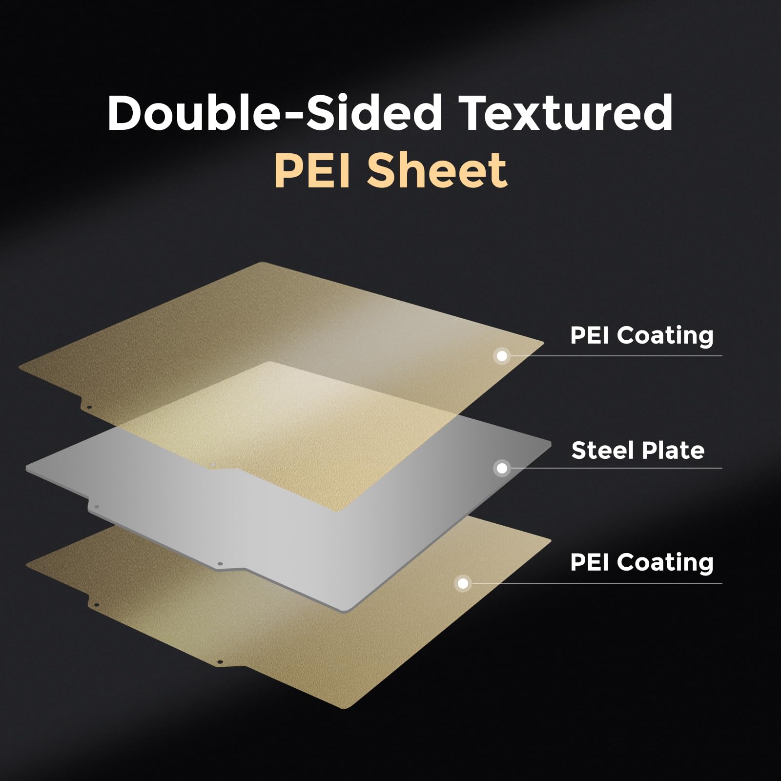 Flashforge Doppelseitig Strukturierte PEI-Folie für Adventurer 5M Pro, 5M, 5X Series, Flexible PEI-Folie für PLA/PETG/TPU/PLA-CF/PETG-CF