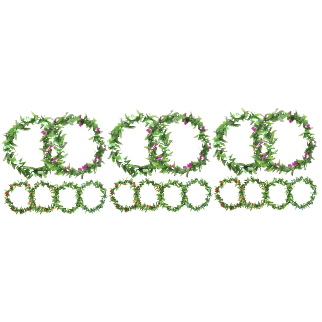 Cabilock 18 Piezas De Lei Hawaiano Decoraciones De Flores Artificiales para Collar Hawaiano Guirnaldas De Fiesta Luau Vestido para Verano Guirnalda De Playa Leis Hibisco Fiesta En La