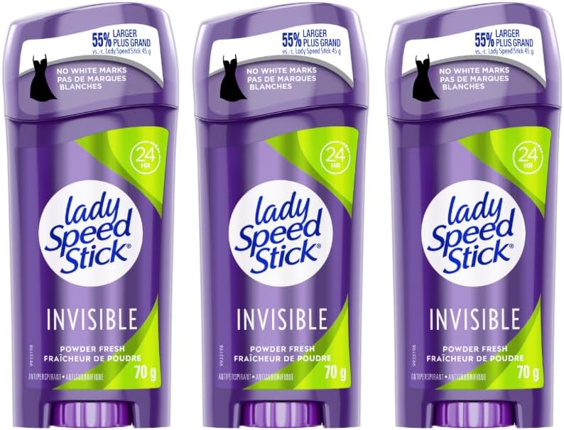 Lady Speed Stick Antiperspirant Deodorant, Invisible, 3 x 70g (3 ...
