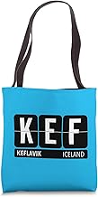 KEF Keflavik Iceland Travel Souvenir White Text Tote Bag