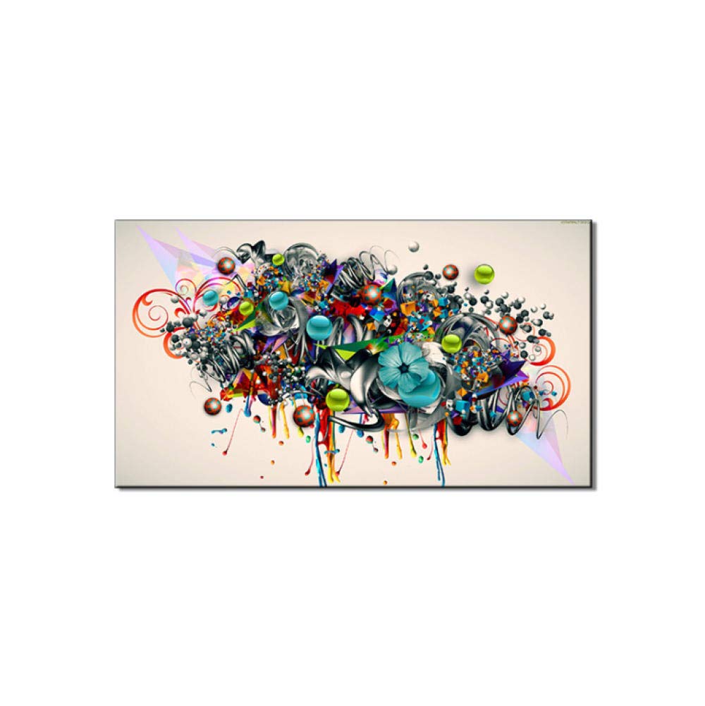Tableau fleur peint à la main, peinture abstraite moderne au design épuré