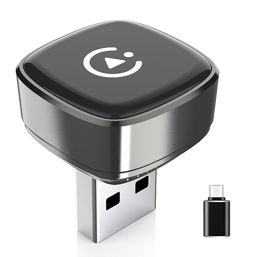Wireless Carplay Adapter, Suitable for Vehicles Equipped with Cabled CarPlay, Plug and Play Feature enables Fast and Stable CarPlay Wireless Connection, Suitable for 800+ Vehicles (Grey)