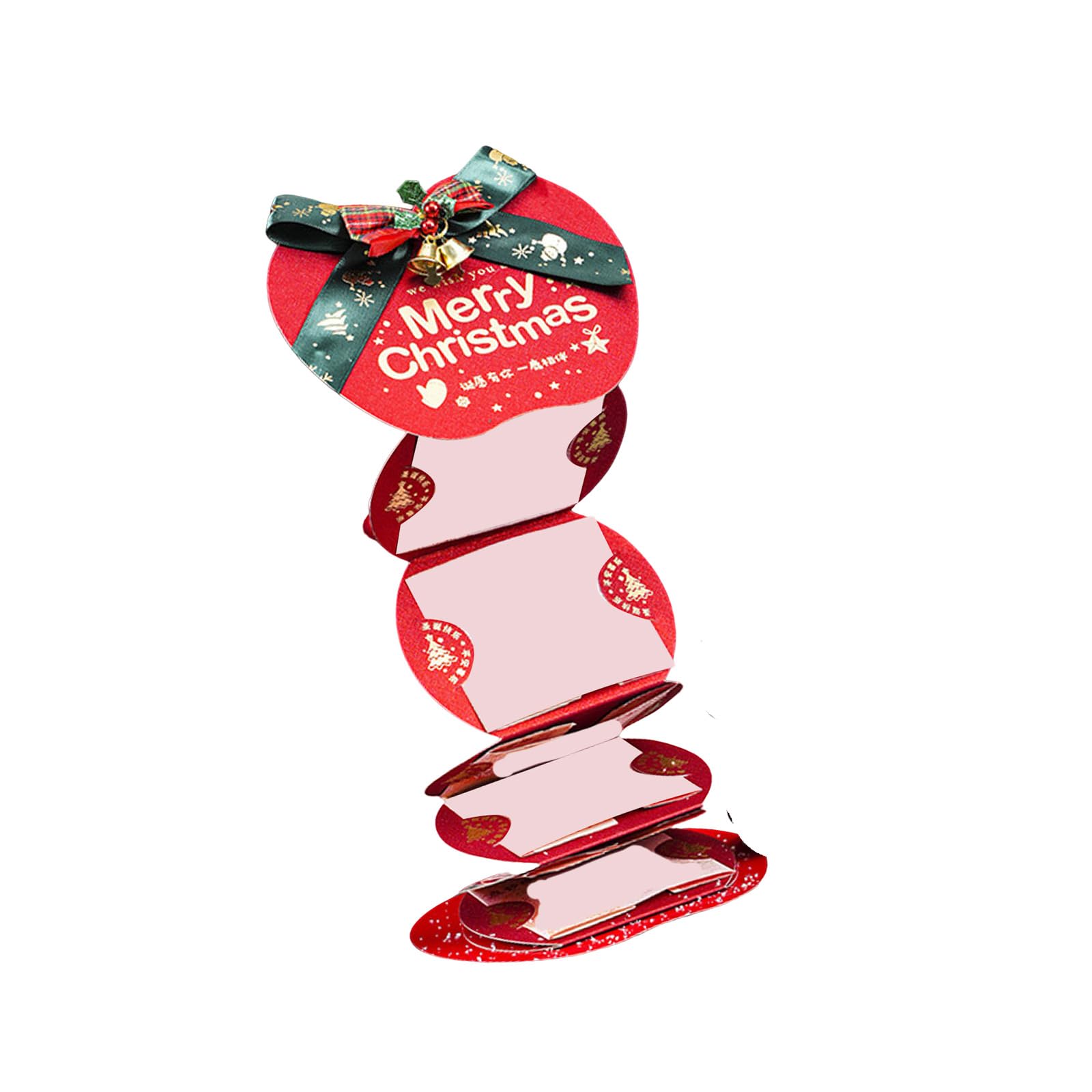 Tsophreniq Christmas Tree Cash Card Holder with Surprise Pockets Festive Red Envelope for Family Teachers Winter Festivities Festival Money Holder for Gifts