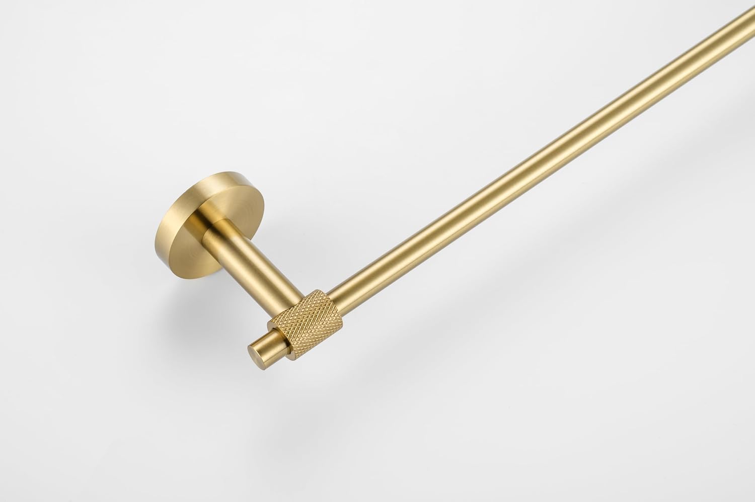 Single Towel Bar - Avant Series, Stainless Steel Bathroom Towel Rack Hanger, Heavy Duty, Wall Mounted Single Bar with Roll Flower Design, Modern Luxury Racks for Home and Hotel - (Brush Gold)