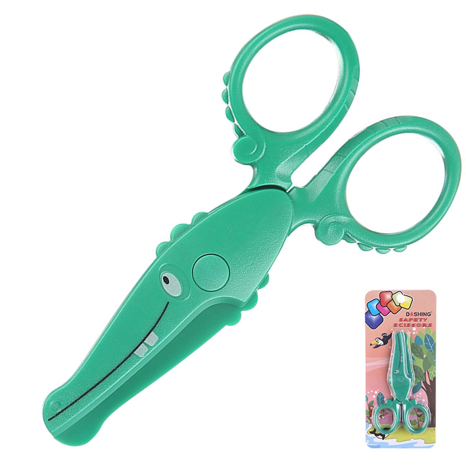 Kids Safety Scissors, Cute Crocodile Shape Design Kids Preschool Training Scissors, Art Craft Plastic Scissors for School Supplies and Scrapbooking Supplies,School Scissors,(Crocodile)