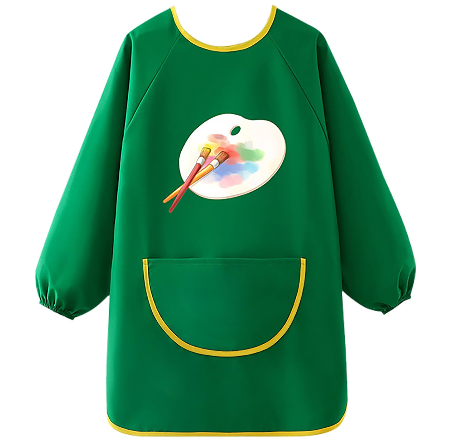 WULIQIUQIU Kids Art Smock Long Sleeve Smocks Waterproof Artist Painting Apron for Children Green M