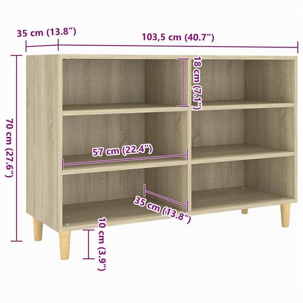 vidaXL Buffet chêne Sonoma 103,5x35x70 cm Bois d'ingénierie