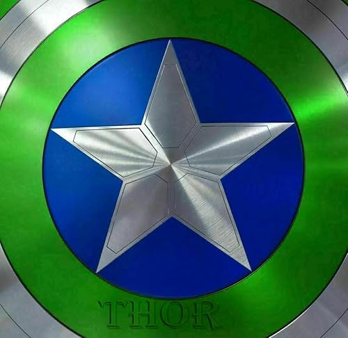 Miniatura 4 de Escudo de agarre de cuero de 22 pulgadas, escudo de halcón y soldado de invierno, réplica de metal, armadura medieval de Halloween, escudo de