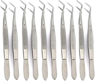 AA PRO 10 PCS Dental TWEEZER FOIL/MERIAM Serrated Beak Dressing Pliers Cotton FORCEP Diagnostic Instruments A+ Quality