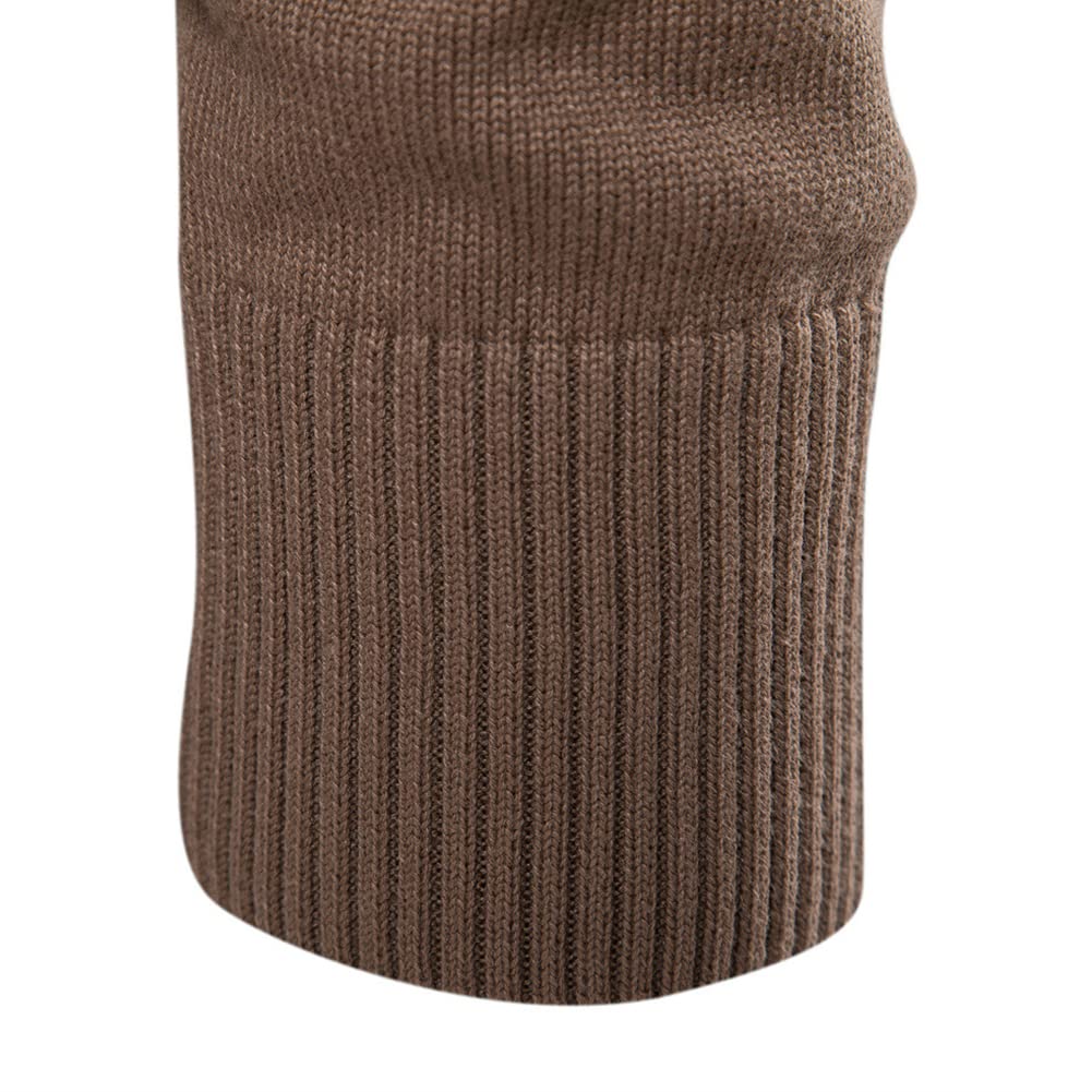 Jersey de Punto para Hombre Cálido Delgado Cuello Alto Suéter de Punto Color Sólido Básico Pullover Jerséy de Manga Larga para Otoño Invierno