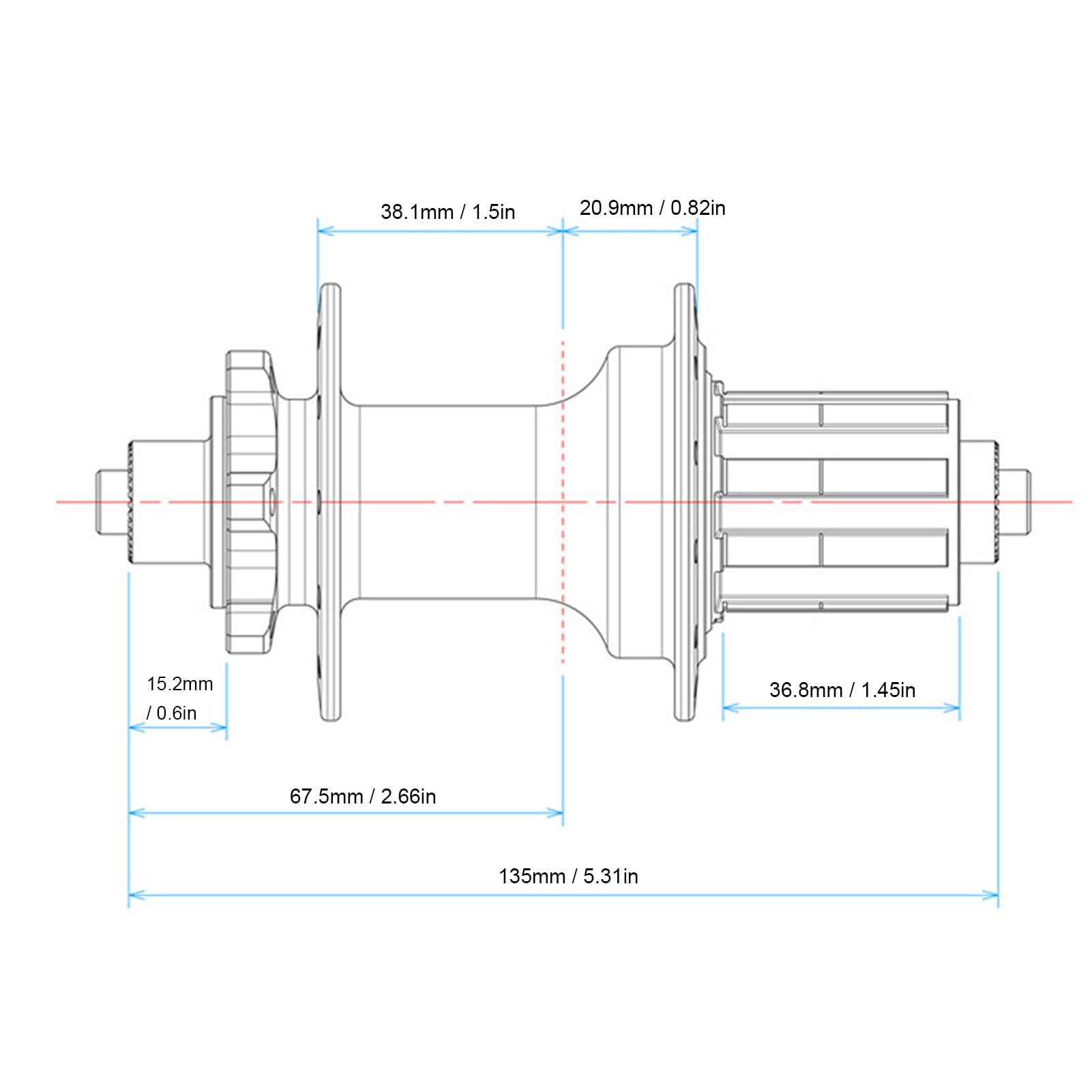 Bike Disc Brake Hub 32 Holes for 8-11 Speed | Lega di alluminio leggera, larghezza posteriore a sgancio rapido di 135 mm, senza soluzione di continuità, design