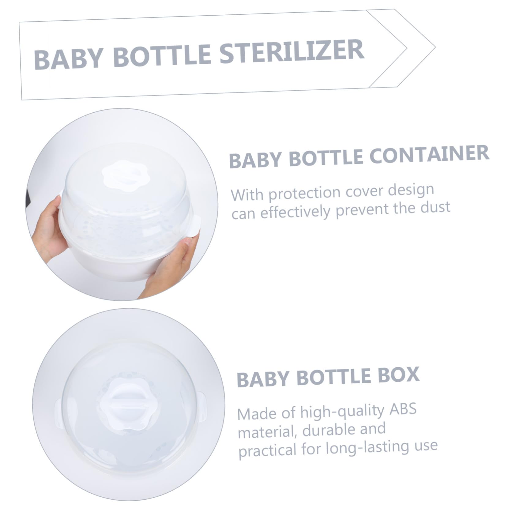 Estuche Para Biberones Microondas Para Bebés, Caja De Esterilización De Abs, Compacta y Portátil Para Almacenamiento y Drenaje, Adecuado Para Viajes y Uso Diario