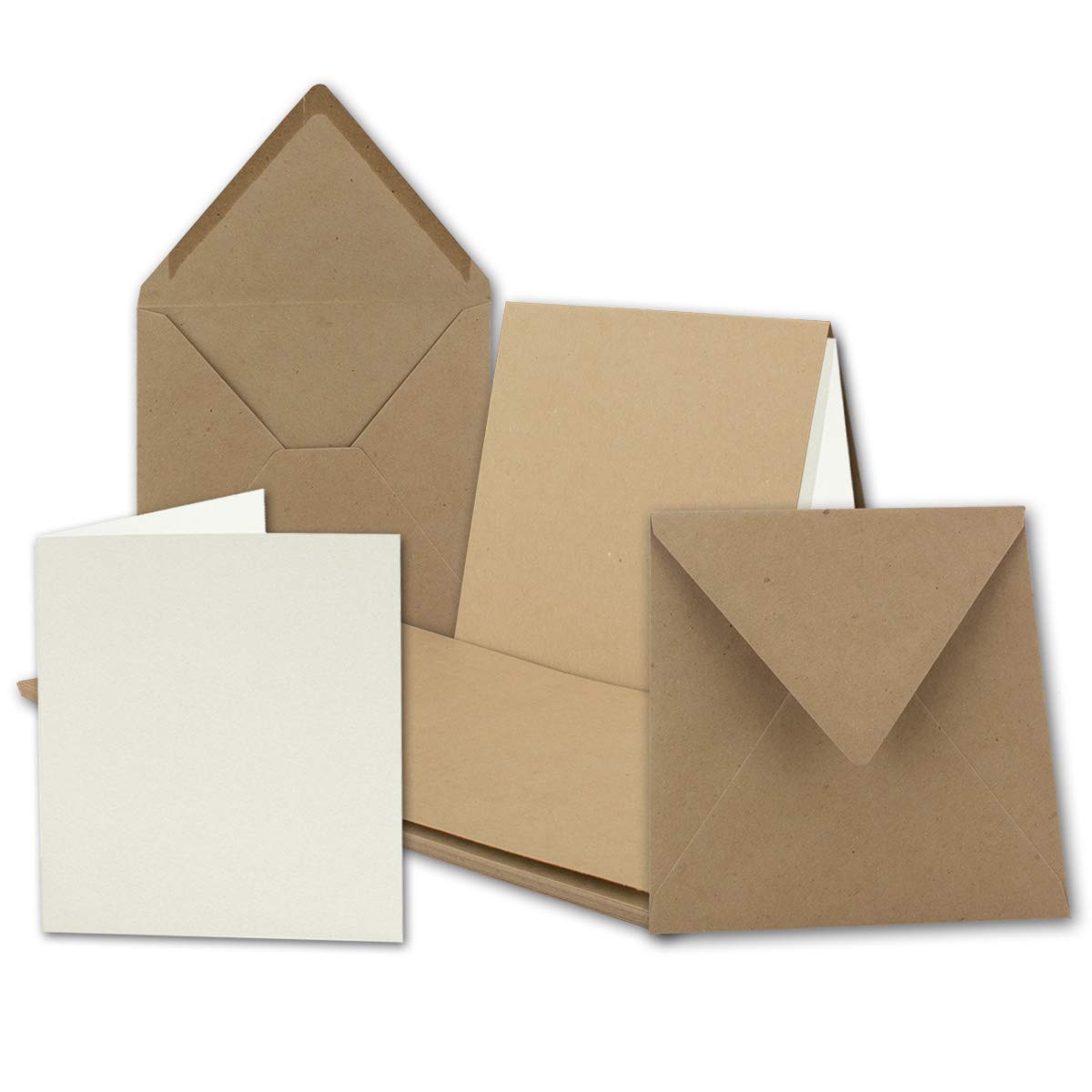 Set Biglietti Quadrati Pieghevoli 15x15cm Con Buste - FarbenFroh® Vaniglia, 15 Sets - Foto 9
