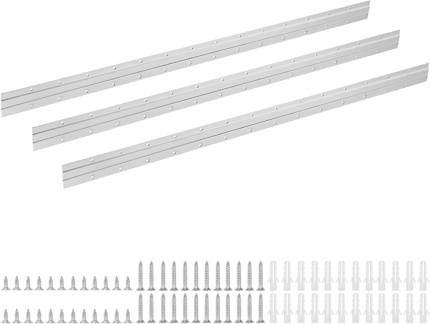 uxcell 3 Pair French Cleat Picture Hanger, 30 Inch Aluminum Z Hanger Heavy Duty Z Bar Clips Interlocking Wall Mounting Bracket Hanger Kit for Hanging Mirror Picture Shelf