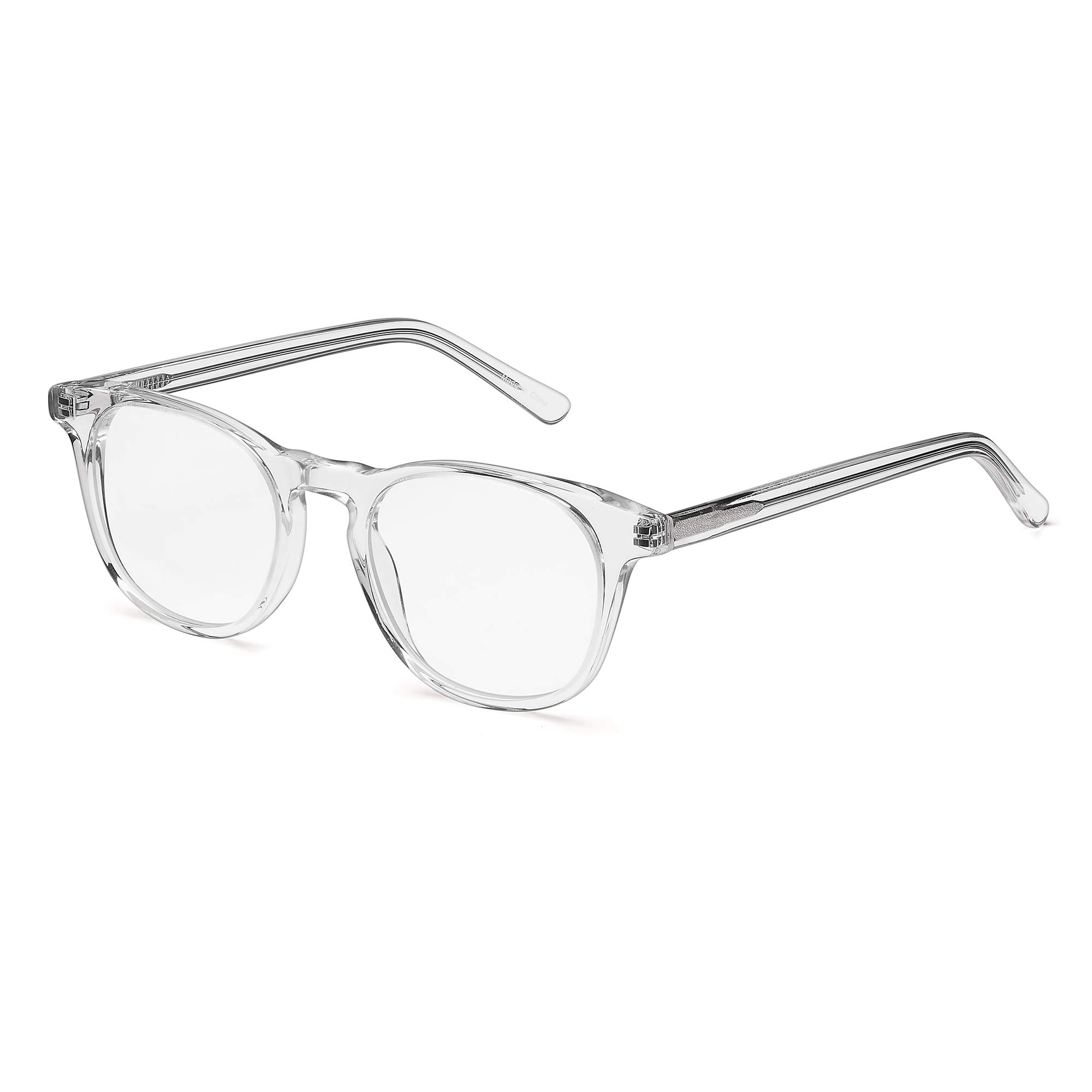 KPI Blue Light Blocking Glasses - Acetate Frame and Lenses - No Yellow or Blue Tint - Fashionable - Professional - (Clear)