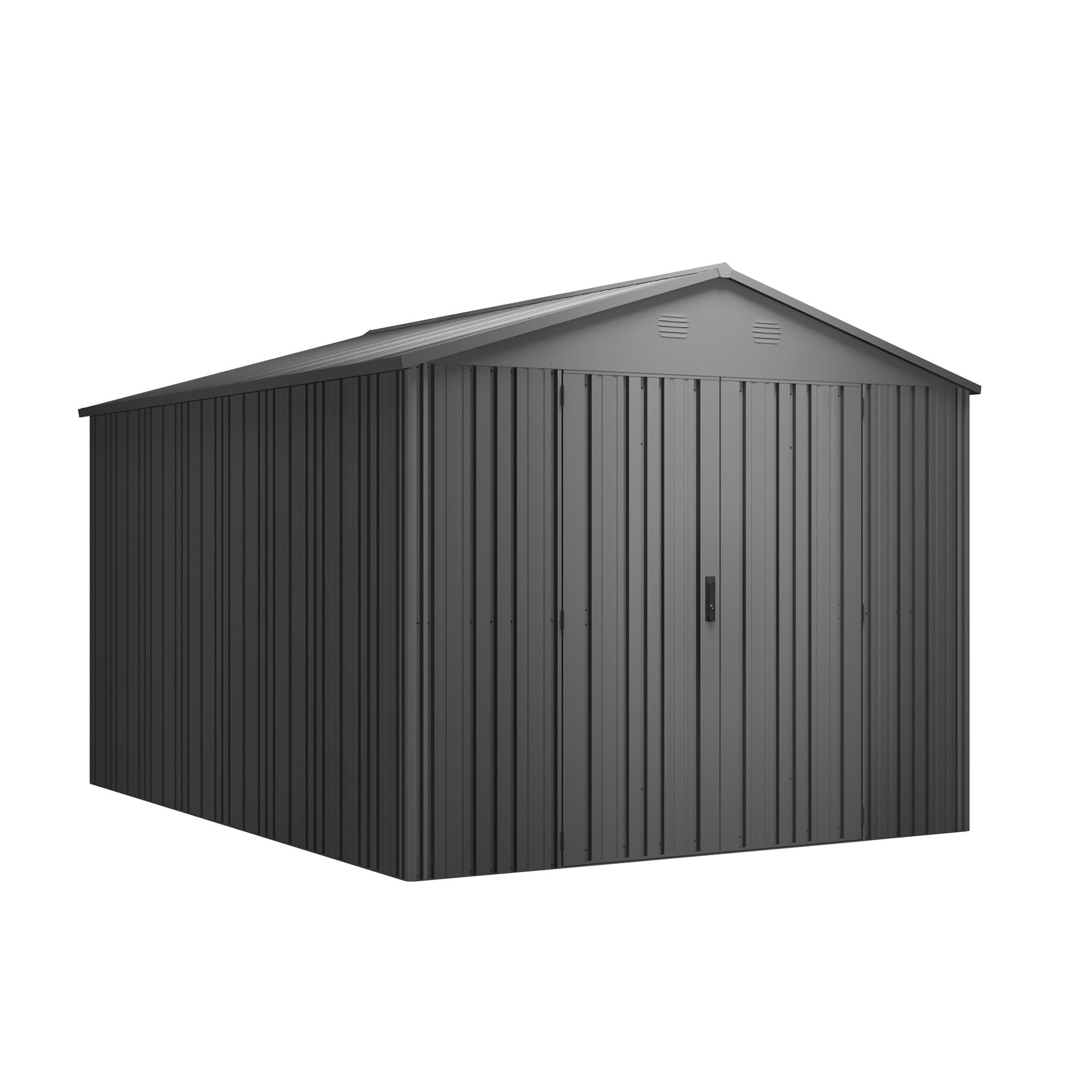 Hoggar – Caseta Jardín Exterior Pioneer Y90 – Montaje Autoportante – Doble Puerta Reforzada – Cierre con Llave Incluida – Columnas en V - Techo Robusto – Cobertizo Metálico 7,94m2