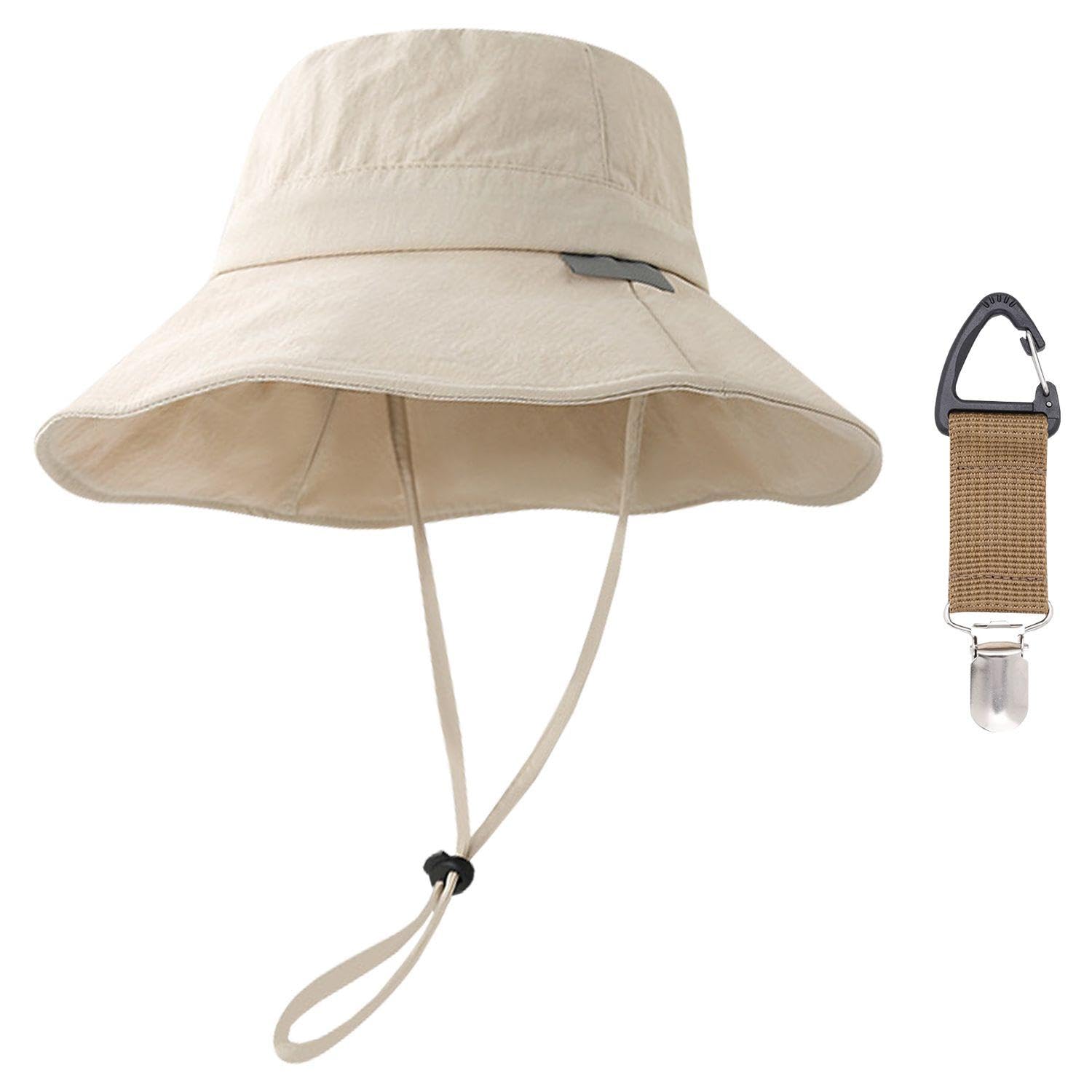 1 Piece Of Sun Protection Fisherman'S Hat And 1 Piece Of Hat Clip, Waterproof Quick-Drying Wide-Brimmed Hat, Outdoor Hiking And Camping Hat, Outdoor Sun Protection Supplies.