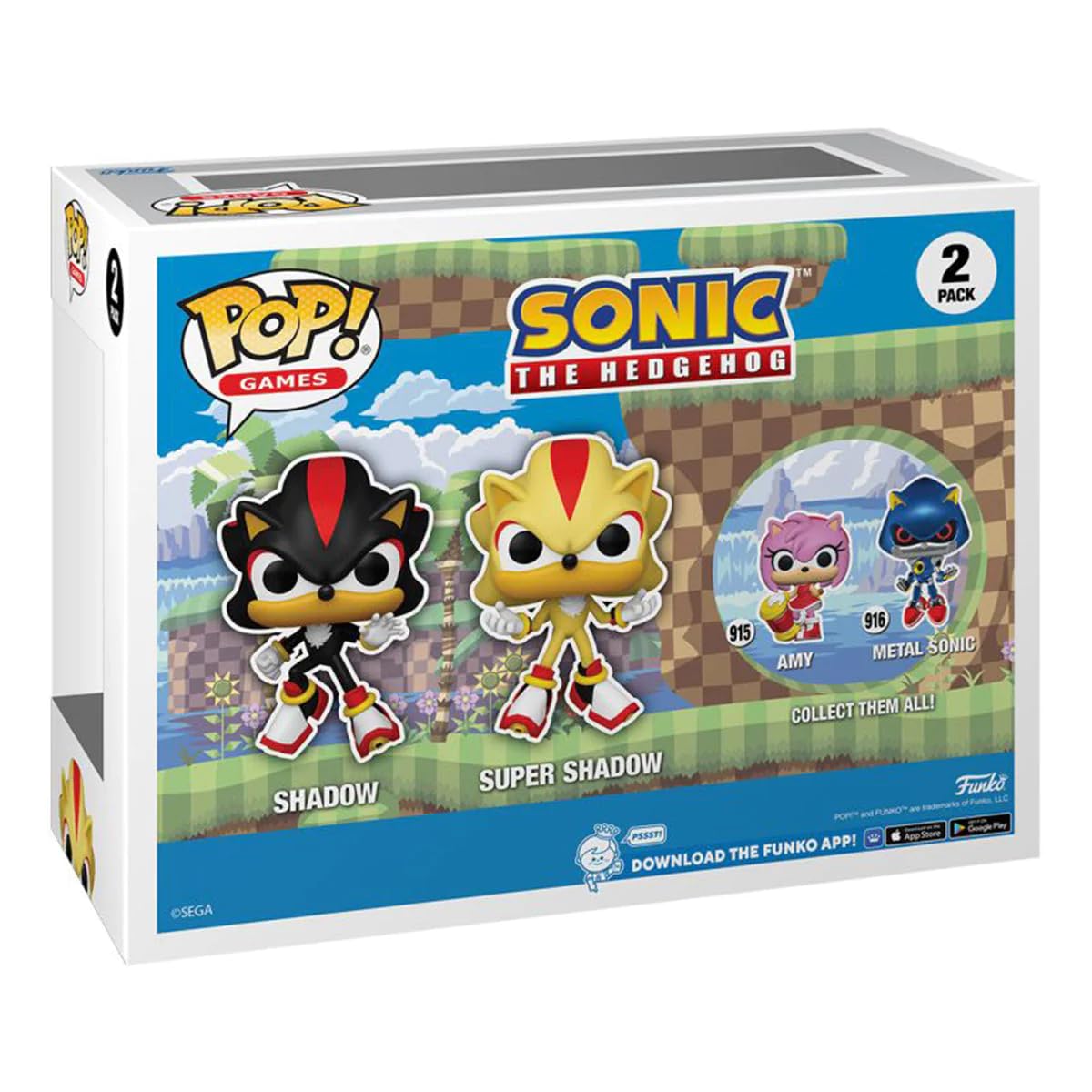 Funko Sonic Shadow & Super Shadow Glow-in-Dark Exclusive Pack