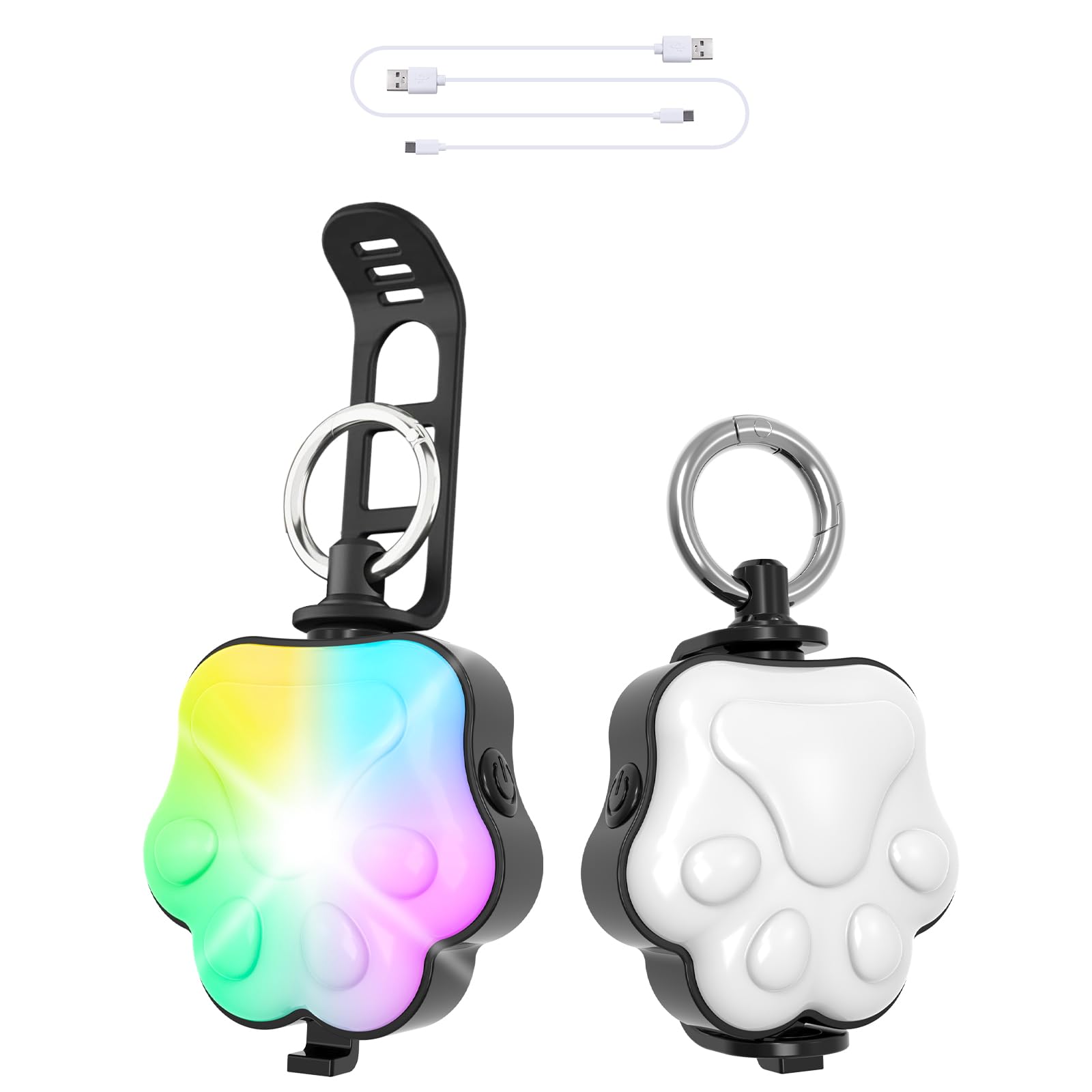 2 Pack Dog Collar Light,4 Modes Dog Lights for Night Walking,USB Rechargeable Light Up Dog Collar,IP65 Waterproof Clip-on Dog Light,Safety Light-image-23