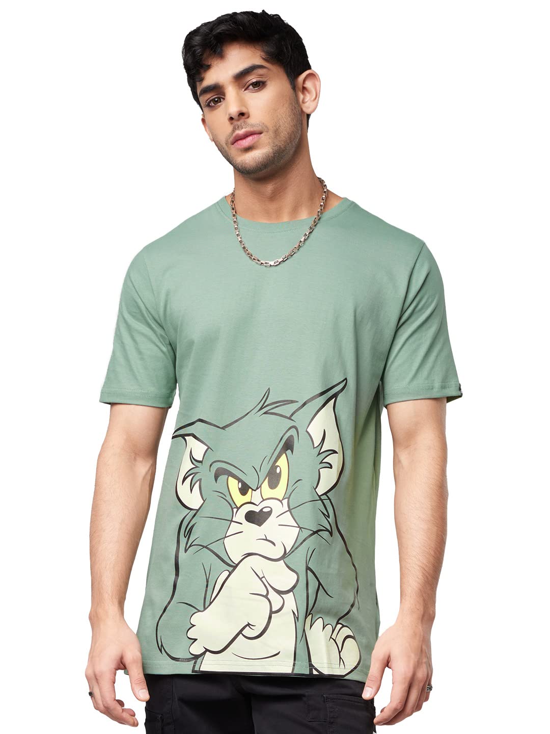 Men's Official Tom and Jerry: Thinking Tom Cotton T-Shirts
