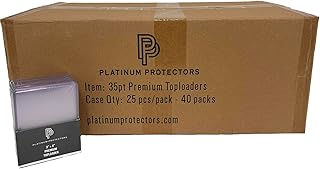 Full Case of Platinum Protectors Trading Card Sleeves, Toploader Card Protectors for Football, Baseball Sports Cards â€“ Clear Plastic Top Loader Sleeves for Trading Cards (1,000-Count)
