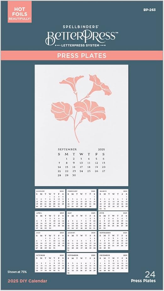 Spellbinders 2025 DIY Calendar Press Plate, Metal